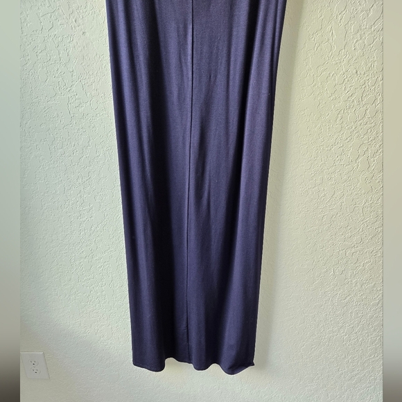 Eileen Fisher Large Blue Purple Maxi Tie Front / Back Dress New with tags - Picture 8 of 12